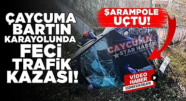 Çaycuma-Bartın karayolunda feci trafik kazası! Şarampole uçtu!