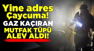 Gaz kaçıran mutfak tüpü alev aldı!