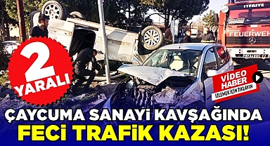 Çaycuma sanayi kavşağında feci trafik kazası! 2 yaralı