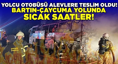 Yolcu otobüsü alevlere teslim oldu!
