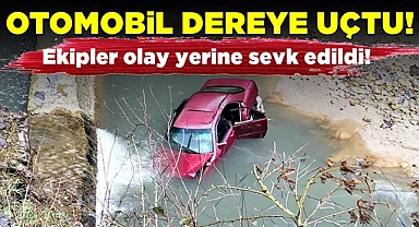 Otomobil dereye uçtu! Ekipler olay yerine sevk edildi!