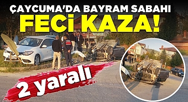 Çaycuma'da bayram sabahı feci kaza! 2 yaralı