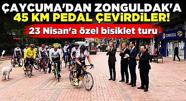 Çaycuma'dan Zonguldak'a 45 km pedal çevirdiler!