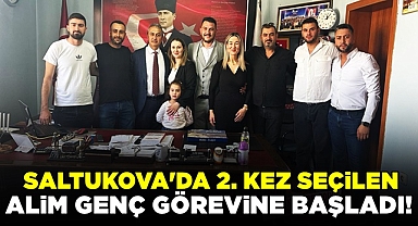 Saltukova'da ikinci kez seçilen Alim Genç görevine başladı!