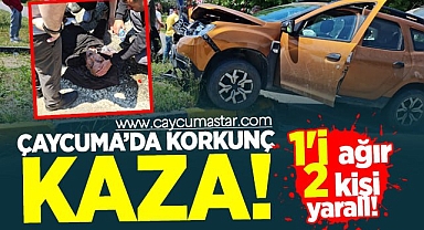 Çaycuma'da korkunç kaza! 1'i ağır, 2 yaralı