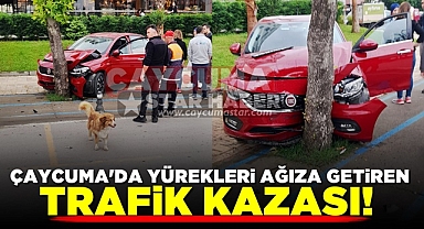 Çaycuma'da yürekleri ağıza getiren trafik kazası!