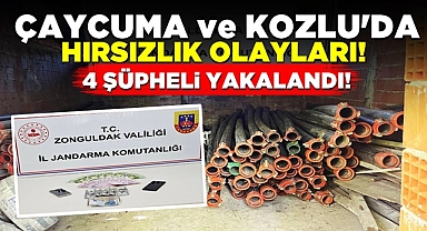 Çaycuma ve Kozlu'da hırsızlık olayları! 4 şüpheli yakalandı!