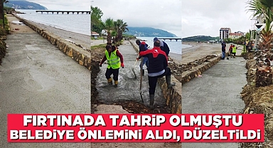 Fırtınada tahrip olmuştu, belediye önlemini aldı, düzeltildi