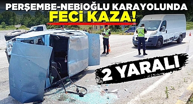 Perşembe-Nebioğlu karayolunda feci kaza! 2 yaralı