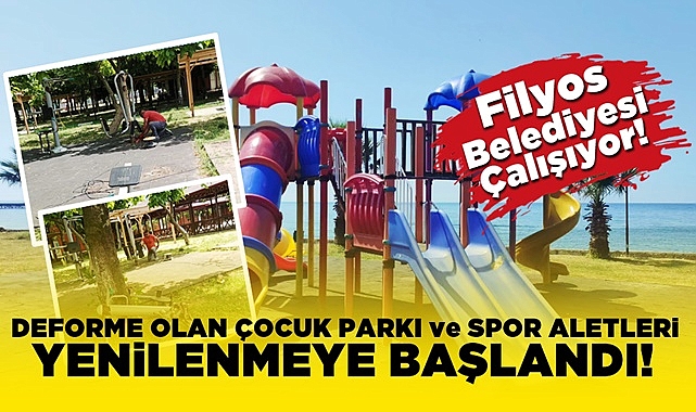 Deforme olan çocuk parkı ve spor aletleri yenilenmeye başlandı!
