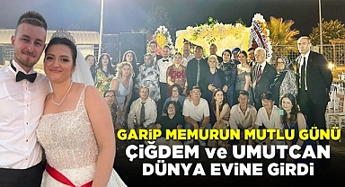 Garip memurun mutlu günü! Çiğdem ve Umutcan dünya evine girdi