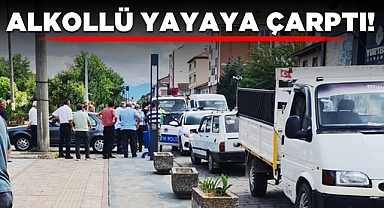 Alkollü yayaya çarptı! 
