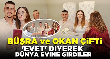 Büşra ve Okan çifti 'Evet' diyerek dünya evine girdiler