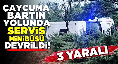 Çaycuma Bartın yolunda servis minibüsü devrildi!