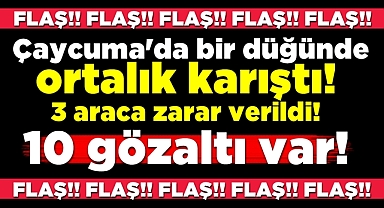 Çaycuma'da bir düğünde ortalık karıştı! 3 araca zarar verildi! Gözaltılar var!
