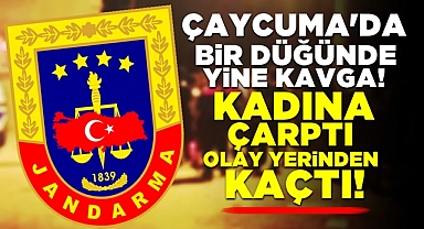 Çaycuma'da bir düğünde yine kavga! Kadına çarptı, olay yerinden kaçtı!