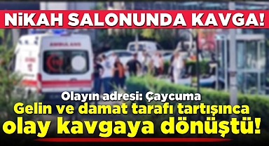 Çaycuma'da nikah salonu karıştı! Gelin ve damat tarafı tartışmasında kavga çıktı!
