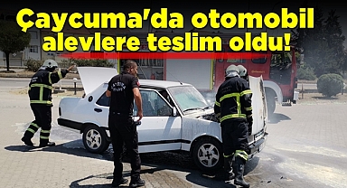 Çaycuma'da otomobil alevlere teslim oldu!
