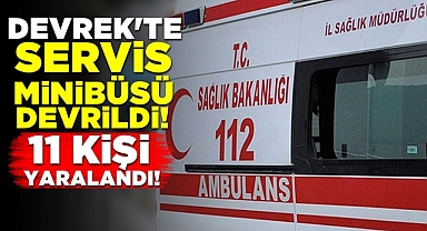 Devrek'te servis minibüsü devrildi! 11 kişi yaralandı!