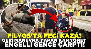 Filyos'ta feci kaza! Geri manevra yapan kamyonet engelli gence çarptı!