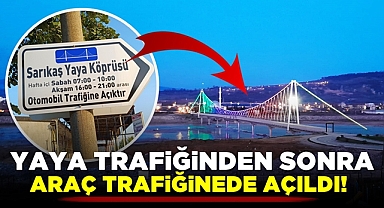 İlçenin simgesi olan Sarıkaş Köprüsü araç trafiğine açıldı!