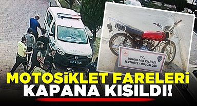 Motosiklet fareleri kapana kısıldı!