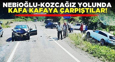 Nebioğlu-Kozcağız yolunda kafa kafaya çarpıştılar!