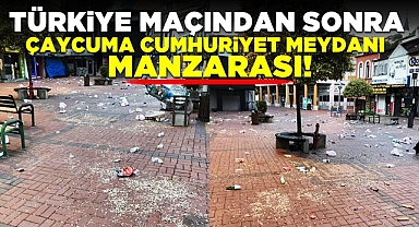 Türkiye maçından sonra Çaycuma Cumhuriyet meydanı manzarası!