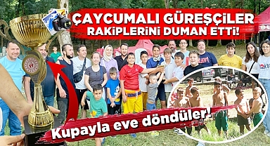 Çaycumalı güreşçiler rakiplerini duman etti! Kupayla eve döndüler!