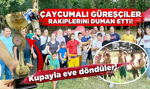 Çaycumalı güreşçiler rakiplerini duman etti! Kupayla eve döndüler!