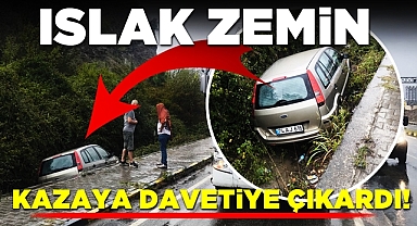 Islak zemin kazaya davetiye çıkardı!