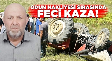 Odun nakliyesi sırasında feci kaza!