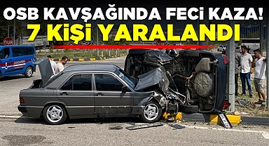 OSB kavşağında feci kaza! 7 kişi yaralandı!