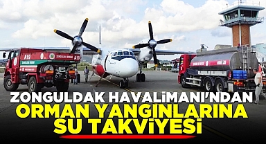 Zonguldak Havalimanı'ndan orman yangınlarına su takviyesi
