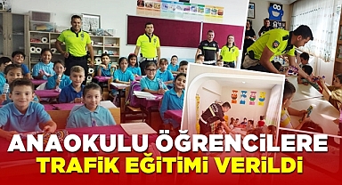 Anaokulu öğrencilerine trafik eğitimi verildi
