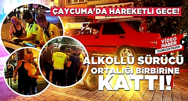 Çaycuma'da hareketli gece! Alkollü sürücü ortalığı birbirine kattı!