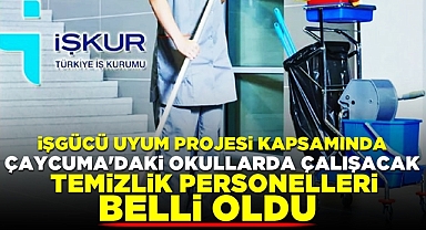 Çaycuma'da okullarda çalışacak temizlik personelleri belli oldu