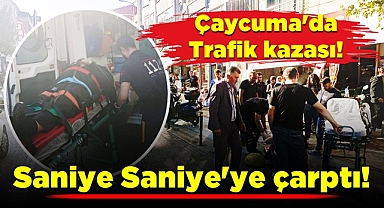 Çaycuma'da trafik kazası! Saniye Saniye'ye çarptı! 