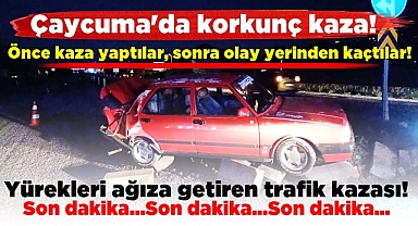 Önce kaza yaptılar, sonra olay yerinden kaçtılar!
