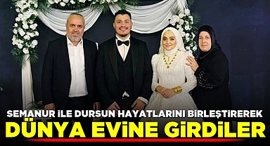 Semanur ile Dursun hayatlarını birleştirerek dünya evine girdiler