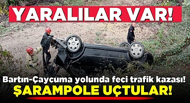 Çaycuma'da feci trafik kazası! Şarampole uçtular!
