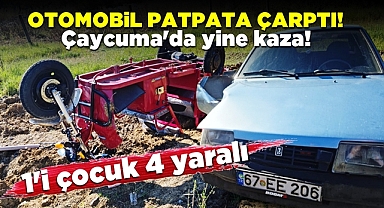 Otomobil elektrikli motosiklete çarptı! Çaycuma'da yine kaza!