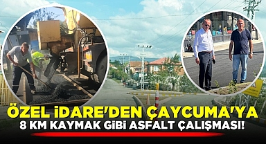 Özel İdare'den Çaycuma'ya 8 km kaymak gibi asfalt çalışması!