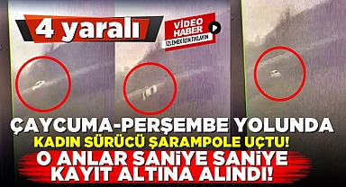 Çaycuma-Perşembe yolunda kadın sürücü kaza yaptı! O anlar kamerada!