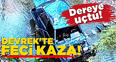 Devrek'te feci kaza! Dereye uçtu!