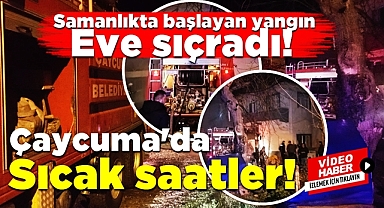 Samanlıkta çıkan yangın eve sıçradı!
