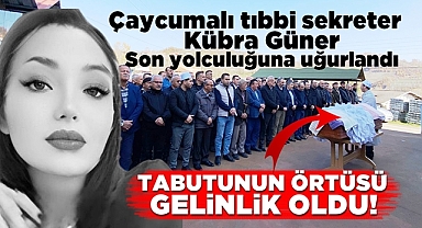 Tıbbi sekreter Kübra Güner uğurlandı! Tabutunun örtüsü gelinliği oldu!