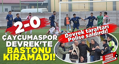 Çaycumaspor Devrek'te bastonu kıramadı! Devrek taraftarı polise saldırdı!