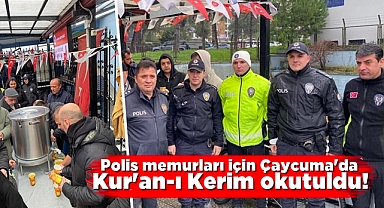 Görevi başında şehit olan polis memurları için Çaycuma’da Kur’an okutuldu