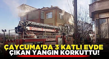 Çaycuma'da 3 katlı evde çıkan yangın korkuttu!
